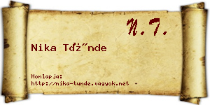 Nika Tünde névjegykártya