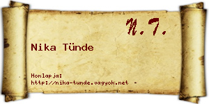 Nika Tünde névjegykártya